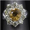 Image 1 : 3.00 ctw Citrine and Diamond Ring - 14KT White Gold