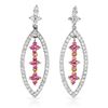 18k White Gold 1.15CTW Pink Sapphire and Diamond Earrings, (I1/Pink/H-I)