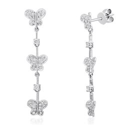 18k White Gold 0.60CTW Diamond Earrings, (I1-I2/H-I)