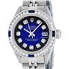 Rolex Ladies Stainless Steel Blue Vignette Diamond & Sapphire Datejust Wristwatc