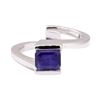 Image 2 : 1.50 ctw Blue Sapphire Solitaire Ring - 14KT White Gold