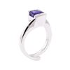 Image 4 : 1.50 ctw Blue Sapphire Solitaire Ring - 14KT White Gold