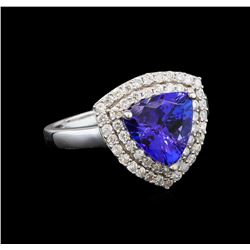 14KT White Gold 2.09 ctw Tanzanite and Diamond Ring