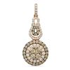 14k Rose Gold 1.38CTW Diamond and Brown Diamonds Pendant, (VS-SI1/F-G)