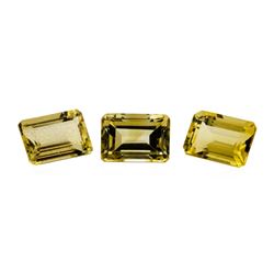 24.04 ctw.Natural Emerald Cut Citrine Quartz Parcel of Three