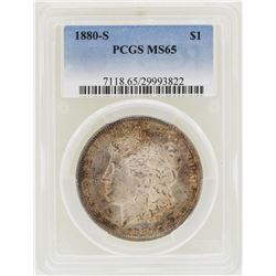 1880-S $1 Morgan Silver Dollar Coin PCGS MS65 Nice Toning