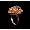 Image 4 : 13.54 ctw Morganite and Diamond Ring - 14KT Rose Gold