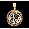 Image 2 : 23.21 ctw Lemon Quartz and Diamond Pendant - 14KT Rose Gold