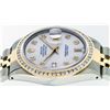 Image 5 : Rolex Mens 2 Tone 14K MOP Princess Cut Diamond Datejust Wristwatch With Rolex Bo