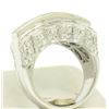 Image 2 : 18k White Gold Invisible Set 4.20 ctw Princess & Round Diamond Wide Band Ring