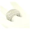 Image 4 : 18k White Gold Invisible Set 4.20 ctw Princess & Round Diamond Wide Band Ring