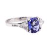 1.80 ctw Blue Sapphire And Diamond Ring - Platinum