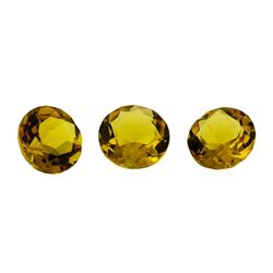 3.51 ctw.Natural Round Cut Citrine Quartz Parcel of Three