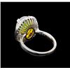 Image 3 : 3.50 ctw Opal and Diamond Ring - 14KT White Gold