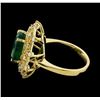 Image 3 : 3.68 ctw Emerald and Diamond Ring - 14KT Yellow Gold