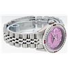 Image 4 : Rolex Ladies Stainless Steel Pink Diamond & Channel Ruby Datejust Wristwatch