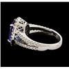 Image 4 : 5.10 ctw Tanzanite and Diamond Ring - 14KT White Gold