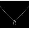 Image 1 : 6.58 ctw Tourmaline and Diamond Pendant with Chain - 14KT White Gold