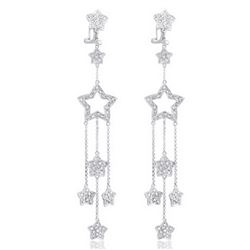 14k White Gold 0.90CTW Diamond Earrings, (SI1 /J)