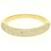 18k Yellow Gold 15.90 ctw Pave Set F VS Round Diamond Dome Bangle Bracelet