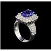 Image 4 : 14KT White Gold 3.06 ctw Tanzanite and Diamond Ring