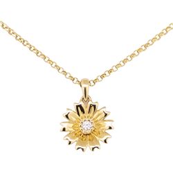 0.02 ctw Diamond Pendant with Chain - 14KT Yellow Gold