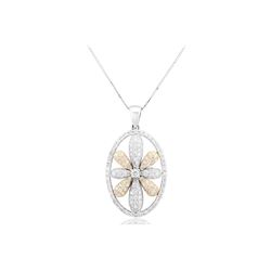 18k Two Tone Gold 1.22CTW Diamond Pendant, (SI2 /H-I/Yellow)