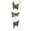 Image 2 : Patricia Govezensky- Original Painting on Cutout Steel (Set of 3) "Set of 3 Butterflies"