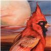 Image 2 : "Cardinal Moon" Limited Edition Giclee on Canvas by Martin Katon, Numbered and Hand Signed with COA.