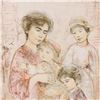 Image 2 : "Lotte and Her Children" Limited Edition Lithograph (30" x 41.5") by Edna Hibel, Numbered and Hand S