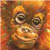 Image 2 : "Baby Orangutan" Limited Edition Giclee on Canvas by Stephen Fishwick, Numbered and Signed with COA.