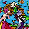 Image 2 : Romero Britto "I Love You" Hand Signed Limited Edition Giclee on Canvas; COA