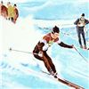 Image 2 : William Nelson, "Olympic Skier" Limited Edition Serigraph, Numbered and Hand Signed by the Artist.