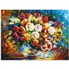 Image 1 : Leonid Afremov "Roses and Wine" Limited Edition Giclee on Canvas, Numbered and Signed; Certificate o