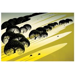 Eyvind Earle (1916-2000),  Cattle Country  Limited Edition Serigraph on Paper; Numbered & Hand Signe