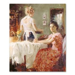 Pino (1939-2010),  Sharing Moments  Artist Embellished Limited Edition on Canvas, CP Numbered and Ha