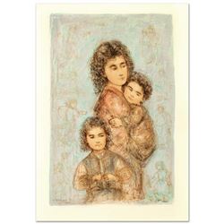 "Catherine and Children" Limited Edition Lithograph by Edna Hibel (1917-2014), Numbered and Hand Sig