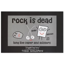 "Rock is Dead" Fine Art Litho Poster (36" x 24") by Renowned Pop Artist Todd Goldman.