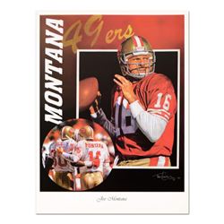 Tim Cortes -  Glory Days  Collectible Poster Featuring Hall of Famer Joe Montana of the San Francisc