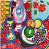 Image 2 : Wayne Ensrud "Still Life with Pitcher" Mixed Media Original Artwork; Hand Signed; COA