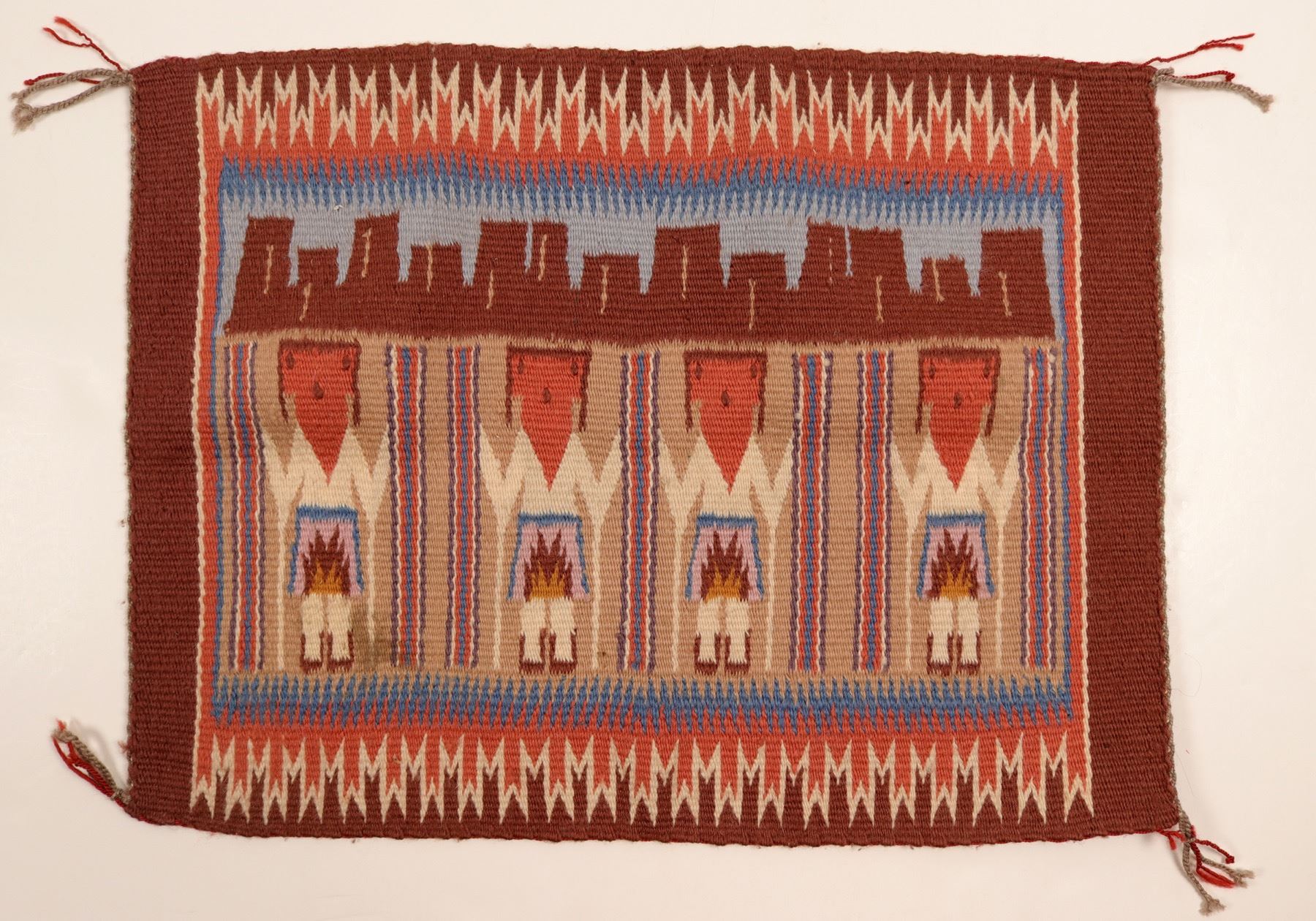 Yei Rug Red Miniature Navajo Yei Rug 109594