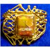 Image 1 : Vintage Gold Plated Filigree Custom Agate Cuff Bracelet  108276
