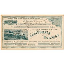 California Railway Stock Certificate  106862