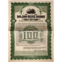 San Juan Pacific Railway Company Bond  107615