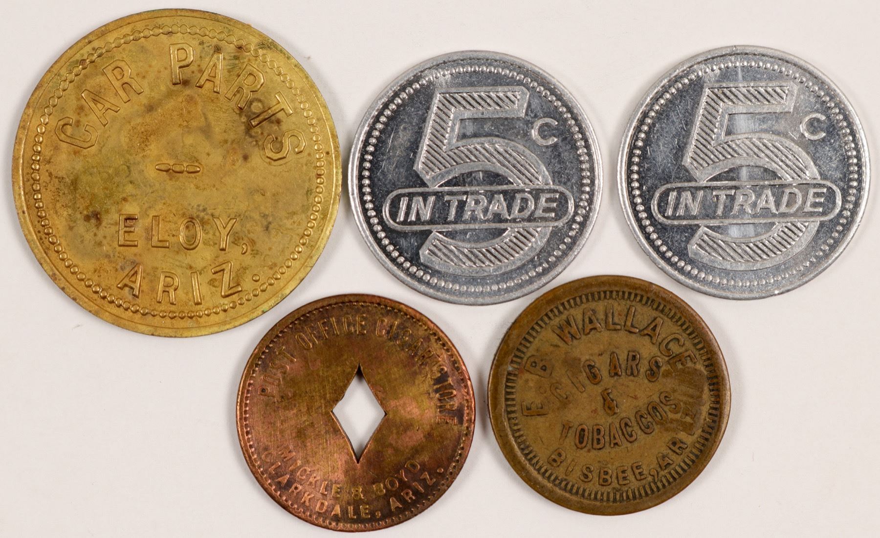 Four Different Arizona Tokens 104510 - Holabird Western Americana ...