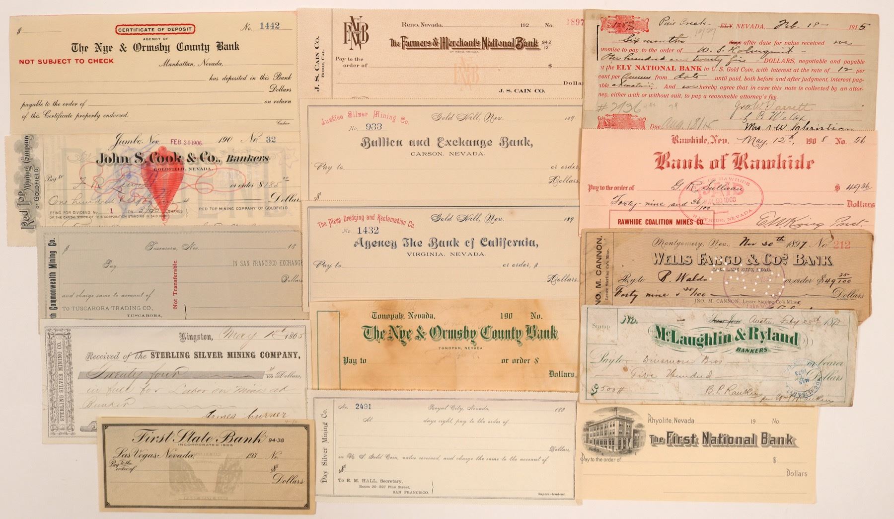 15 RARE and Famous Nevada Checks and Locations 99412 - Holabird Western ...