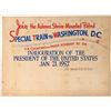 Image 1 : Railroad Advertising Sign / " Special Train To Washington, D.C."  109634