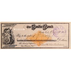 Pat Reddy Signed Bodie, CA Check  109559