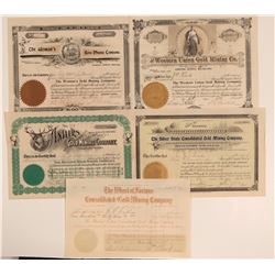 Five 1890's Cripple Creek Stocks (C)  105864