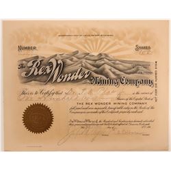 RARE Rex Wonder Mining Company Stock  105884